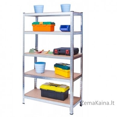 GreenBlue GB378 Metal Storage Rack Cabinet Shelves 175kg x5 180x90x40cm Galvanized Folding MDF 5