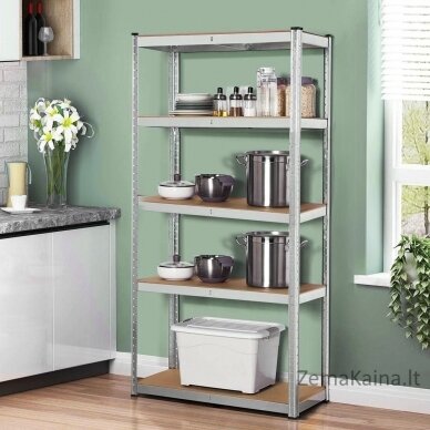 GreenBlue GB378 Metal Storage Rack Cabinet Shelves 175kg x5 180x90x40cm Galvanized Folding MDF 8