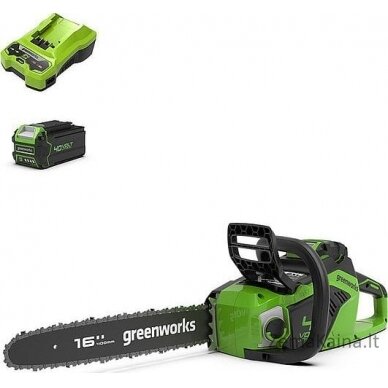 „GreenWorks“ grandinės pjūklas GD40CS18K4 40 V 40 cm