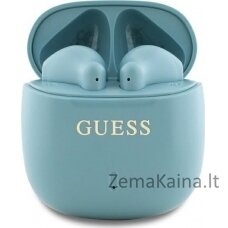 Guess Guess Bluetooth ausinės GUTWSJ14ESGQ TWS + prijungimo stotelė turkio/turkio spalvos spausdintas klasikinis logotipas