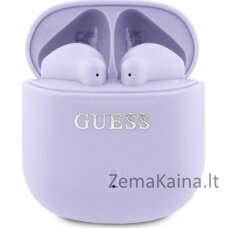 Guess Guess Bluetooth ausinės GUTWSJ14ESGU TWS + prijungimo stotelė violetinė/violetinė spausdintas klasikinis logotipas