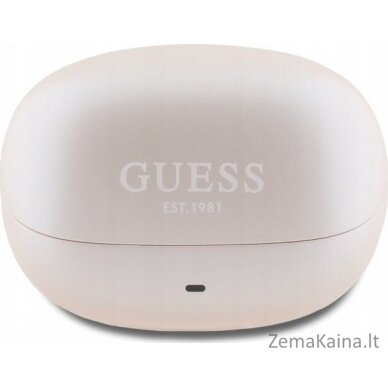 Guess Guess Bluetooth ausinės GUTWST88MCTGP TWS + prijungimo stotis rožinė kapsulė, atspausdintas logotipas