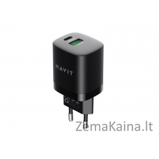 „Havit“ USB-A+USB-C įkroviklis UC30 EU (juodas)