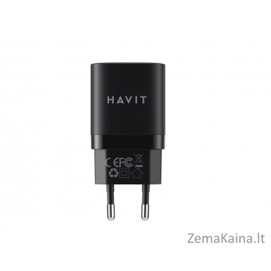 „Havit“ USB-A+USB-C įkroviklis UC30 EU (juodas)