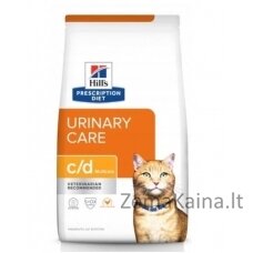 HILL'S PRESCRIPTION DIET Feline c/d Urinary Care Multicare Sausas kačių maistas Viščiukas 8 kg