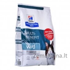 HILL'S PRESCRIPTION DIET Multi-Benefit Feline w/d Sausas kačių maistas Viščiukas 3 kg