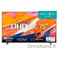 Hisense 75A6K televizorius 190,5 cm (75") 4K Ultra HD Smart TV „Wi-Fi“ Juoda 350 cd/m²