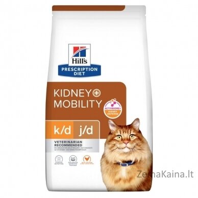 HILL'S PD K/D Kidney + Mobility Chicken - sausas kačių maistas - 3kg