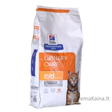 HILL'S PRESCRIPTION DIET Feline c/d Urinary Care Multicare Sausas kačių maistas Viščiukas 8 kg 2