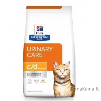 HILL'S PRESCRIPTION DIET Feline c/d Urinary Care Multicare Sausas kačių maistas Viščiukas 8 kg