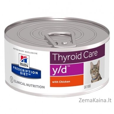 HILL'S PRESCRIPTION DIET Thyroid Care Feline y/d Šlapias kačių maistas Viščiukas 156 g 2