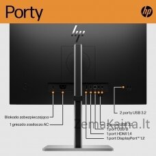 HP E-Series E24 G5 kompiuterio monitorius 60,5 cm (23.8") 1920 x 1080 pikseliai „Full HD“ LED Sidabras, Juoda