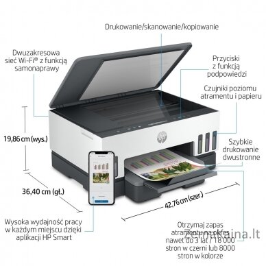 HP Smart Tank 720 Terminis rašalinis A4 4800 x 1200 DPI 15 ppm „Wi-Fi“ 4