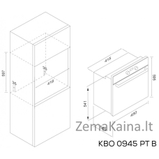 Įmontuojama orkaitė KERNAU KBO 0946 PT B, 45 cm