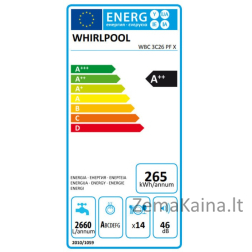 Įmontuojama indaplovė Whirlpool WBC 3C34 PF X