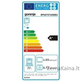 Įmontuojama orkaitė Gorenje BPS6747A06BG, su pirolize 3