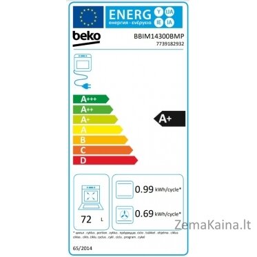 Įmontuojama orkaitė Beko BBIM14300BMP 5