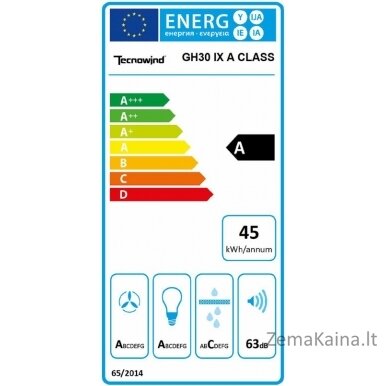 Įmontuojamas gartraukis Allenzi Tecnowind GH30 IX A CLASS, nerūdijančio plieno spalvos 1