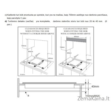 Įmontuojama dujinė domino kaitlentė Allenzi KGH-3022C 1