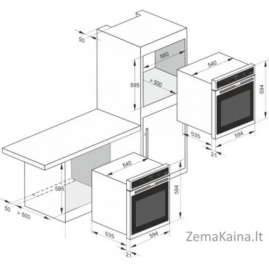 Įmontuojama dujinė orkaitė Kaiser EG 6374 Sp 1