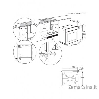 Įmontuojama garinė orkaitė Electrolux KOAAS31CX 3