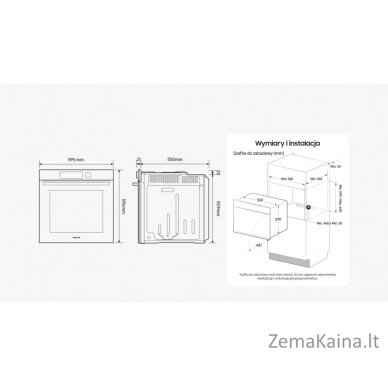 Įmontuojama garinė orkaitė Samsung NV7B4040VAK 9