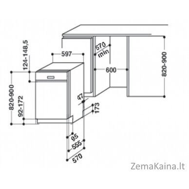 Įmontuojama indaplovė Whirlpool WBC 3C34 PF X 2