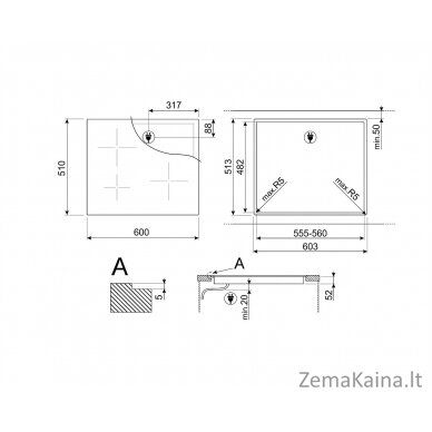 Įmontuojama indukcinė kaitlentė Smeg SI2641DP 3