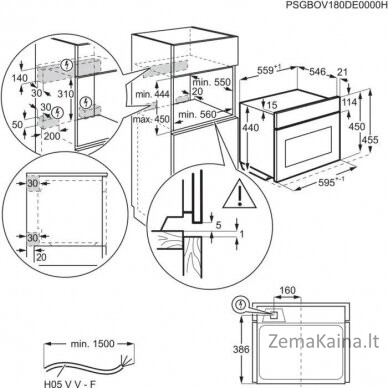 Įmontuojama kompaktinė orkaitė Electrolux EVM8E08V 1