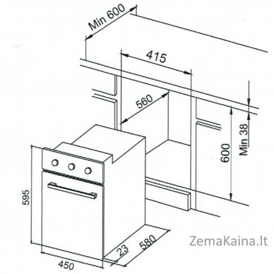 Įmontuojama orkaitė Allenzi KBH-5260 BX, 45 cm pločio 1