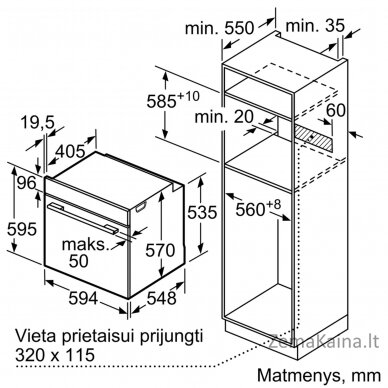 Įmontuojama orkaitė Bosch HBA533BS0S 6