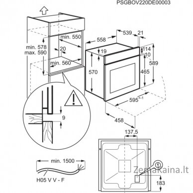 Įmontuojama orkaitė Electrolux EOF3H40BW 1