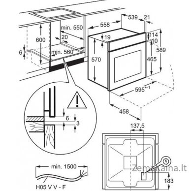 Įmontuojama orkaitė Electrolux EOF5H50BZ 6