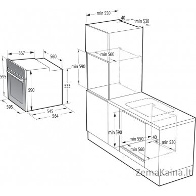 Įmontuojama orkaitė Gorenje BPS6747A06BG, su pirolize 7