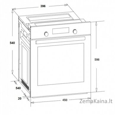 Įmontuojama orkaitė Schlosser OE555DTX, 45 cm pločio 1