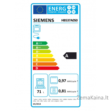 Įmontuojama orkaitė Siemens HB537A0S0 5