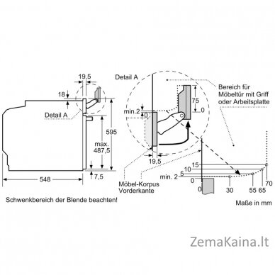 Įmontuojama orkaitė su garų funkcija Bosch HSG7361B1 1