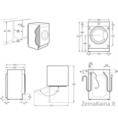 Įmontuojama skalbimo mašina su garų programa Electrolux EW8F348SCI 2