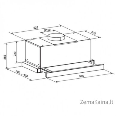 Įmontuojamas gartraukis Vlano SLIDE Black (Juodas) SEM60BK, 425135470228 1