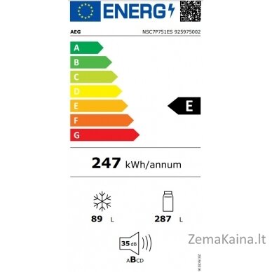 Įmontuojamas šaldytuvas AEG NSC7P751ES 12