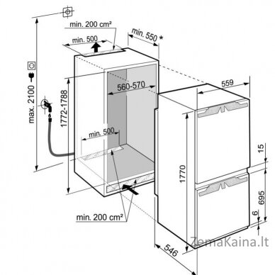 Įmontuojamas šaldytuvas Liebherr ICBNDI 5183, Peak BioFresh, NoFrost 1