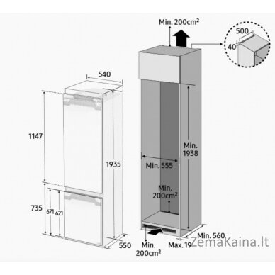 Įmontuojamas šaldytuvas Samsung BRB30705DWW 10