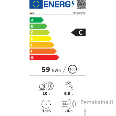 Įmontuojama indaplovė Neff S855EKX33E 5