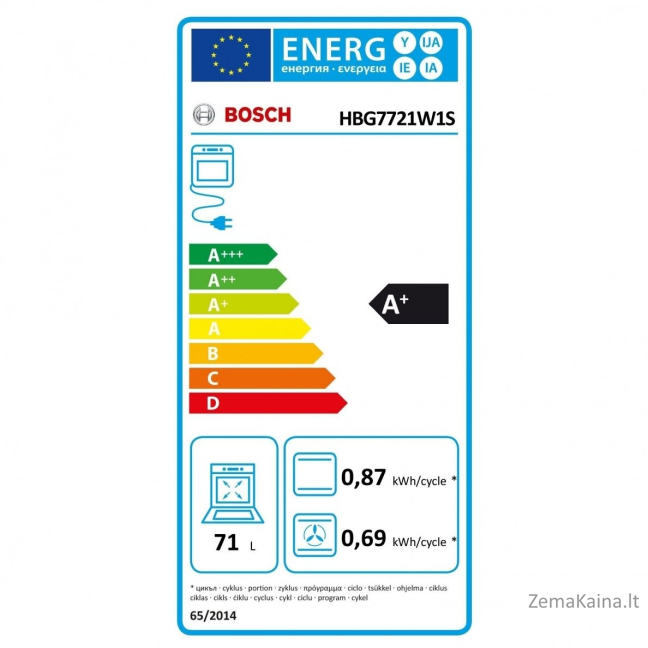 Įmontuojama orkaitė Bosch HBG7721W1S 1