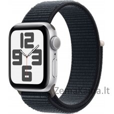 Išmanusis laikrodis Apple Watch Apple Watch SE2 (2023) GPS 40 mm sidabrinis aliuminio dėklas su sportine kilpa – vidurnaktis