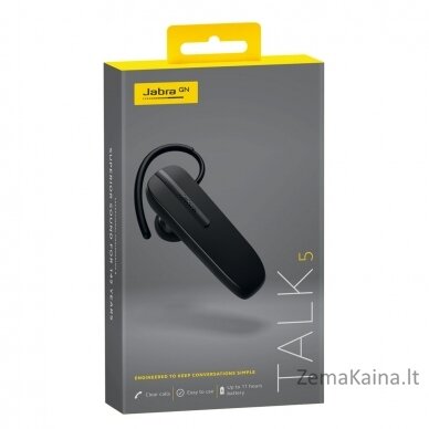 Jabra Talk 5 Laisvų rankų įranga Bevielis Ausinės su kabliukais, Įkišamos į ausį Skambučiai / muzika Bluetooth Juoda 3