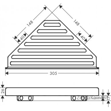 Kampinė lentyna dušui Hansgrohe AddStoris 41741140, šlifuotos bronzos 1