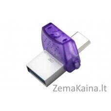 Kingston Technology DataTraveler microDuo 3C USB atmintukas 128 GB USB Type-A / USB Type-C 3.2 Gen 1 (3.1 Gen 1) Nerūdijančiojo plieno, Violetinė