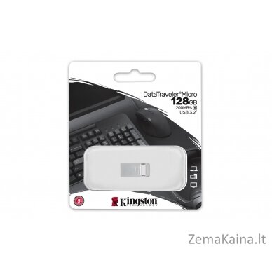 Kingston Technology DataTraveler Micro USB atmintukas 128 GB USB A tipo 3.2 Gen 1 (3.1 Gen 1) Sidabras 3