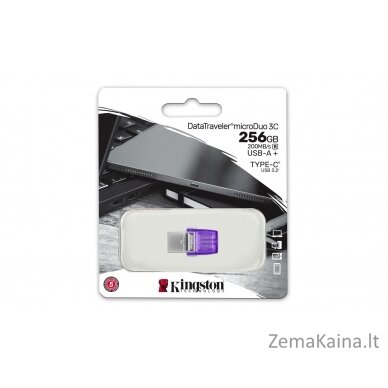 Kingston Technology DataTraveler microDuo 3C USB atmintukas 256 GB USB Type-A / USB Type-C 3.2 Gen 1 (3.1 Gen 1) Nerūdijančiojo plieno, Violetinė 4